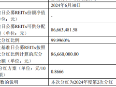 华夏华润商业REIT迎来今年第2次分红，可供分配金额约8666万元